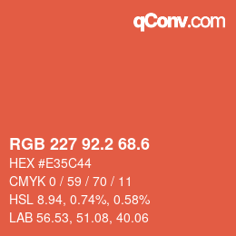 カラーコード: RGB 227 92.2 68.6 | qconv.com