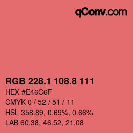 カラーコード: RGB 228.1 108.8 111 | qconv.com