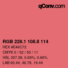 カラーコード: RGB 228.1 108.8 114 | qconv.com