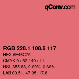 カラーコード: RGB 228.1 108.8 117 | qconv.com