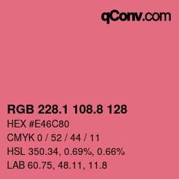カラーコード: RGB 228.1 108.8 128 | qconv.com