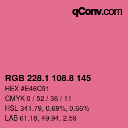 カラーコード: RGB 228.1 108.8 145 | qconv.com
