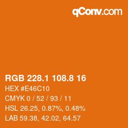 Color code: RGB 228.1 108.8 16 | qconv.com