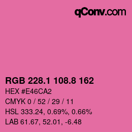 カラーコード: RGB 228.1 108.8 162 | qconv.com