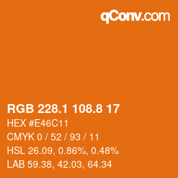 Color code: RGB 228.1 108.8 17 | qconv.com