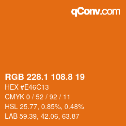 Color code: RGB 228.1 108.8 19 | qconv.com