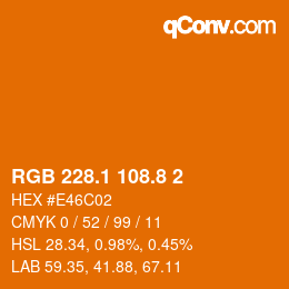 Color code: RGB 228.1 108.8 2 | qconv.com