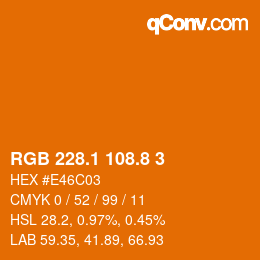 Color code: RGB 228.1 108.8 3 | qconv.com