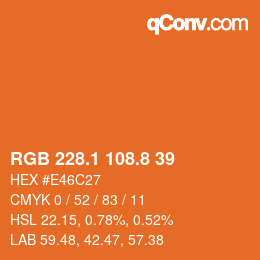 Color code: RGB 228.1 108.8 39 | qconv.com