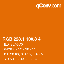 Color code: RGB 228.1 108.8 4 | qconv.com