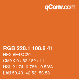 Color code: RGB 228.1 108.8 41 | qconv.com