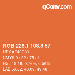 Color code: RGB 228.1 108.8 57 | qconv.com