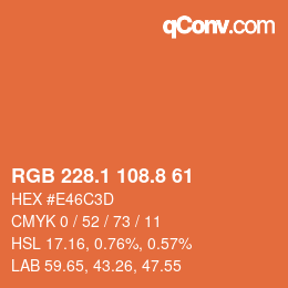 Farbcode: RGB 228.1 108.8 61 | qconv.com