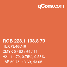 Color code: RGB 228.1 108.8 70 | qconv.com
