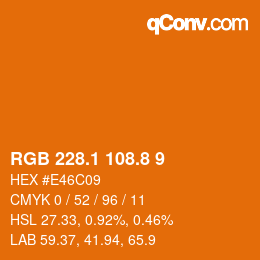Color code: RGB 228.1 108.8 9 | qconv.com