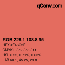 カラーコード: RGB 228.1 108.8 95 | qconv.com