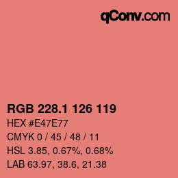 カラーコード: RGB 228.1 126 119 | qconv.com