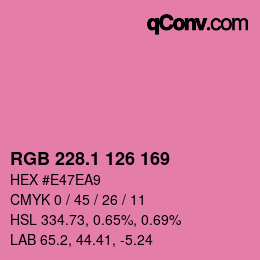 カラーコード: RGB 228.1 126 169 | qconv.com