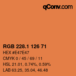 カラーコード: RGB 228.1 126 71 | qconv.com