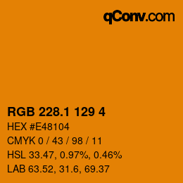 カラーコード: RGB 228.1 129 4 | qconv.com