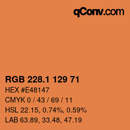 カラーコード: RGB 228.1 129 71 | qconv.com