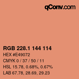カラーコード: RGB 228.1 144 114 | qconv.com