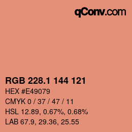 カラーコード: RGB 228.1 144 121 | qconv.com