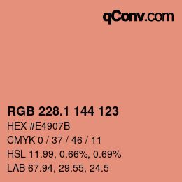 カラーコード: RGB 228.1 144 123 | qconv.com