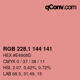カラーコード: RGB 228.1 144 141 | qconv.com