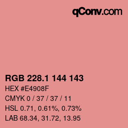 カラーコード: RGB 228.1 144 143 | qconv.com