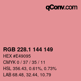 カラーコード: RGB 228.1 144 149 | qconv.com