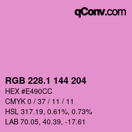 カラーコード: RGB 228.1 144 204 | qconv.com