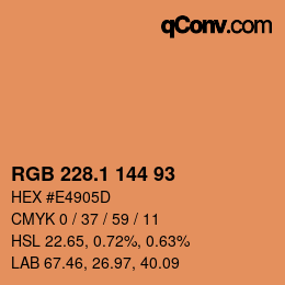 カラーコード: RGB 228.1 144 93 | qconv.com