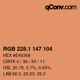 カラーコード: RGB 228.1 147 104 | qconv.com