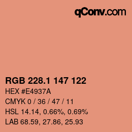 カラーコード: RGB 228.1 147 122 | qconv.com