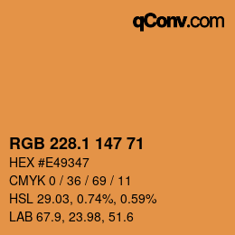 カラーコード: RGB 228.1 147 71 | qconv.com
