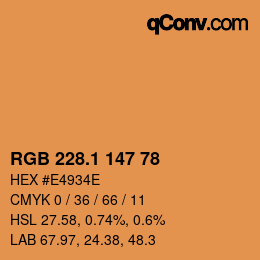 カラーコード: RGB 228.1 147 78 | qconv.com