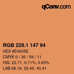 カラーコード: RGB 228.1 147 94 | qconv.com