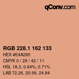 カラーコード: RGB 228.1 162 133 | qconv.com