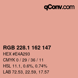 カラーコード: RGB 228.1 162 147 | qconv.com