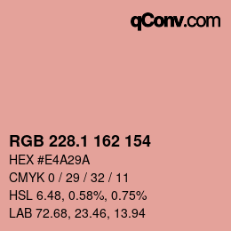 カラーコード: RGB 228.1 162 154 | qconv.com