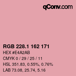 カラーコード: RGB 228.1 162 171 | qconv.com