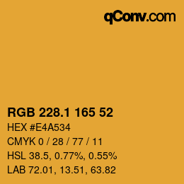 カラーコード: RGB 228.1 165 52 | qconv.com
