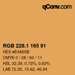 カラーコード: RGB 228.1 165 91 | qconv.com