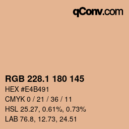 カラーコード: RGB 228.1 180 145 | qconv.com