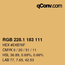 カラーコード: RGB 228.1 183 111 | qconv.com