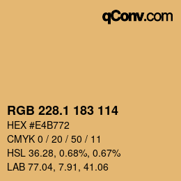 カラーコード: RGB 228.1 183 114 | qconv.com