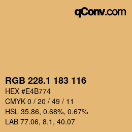 カラーコード: RGB 228.1 183 116 | qconv.com