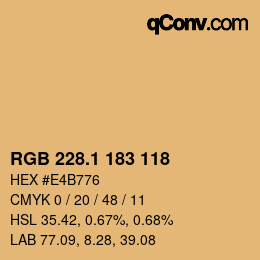 カラーコード: RGB 228.1 183 118 | qconv.com