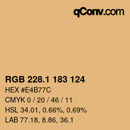 カラーコード: RGB 228.1 183 124 | qconv.com